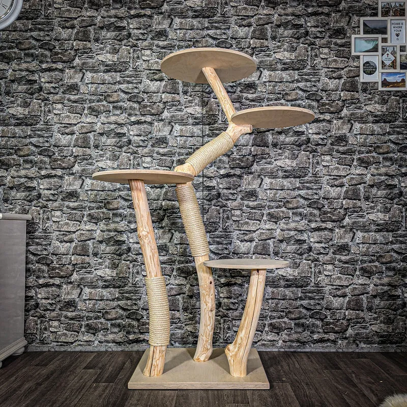 Naturkratzbaum 155 cm hoch Kratzbaum Natur Holz Design 2753 Katzenbaum