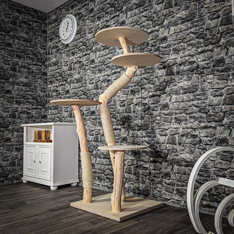 Naturkratzbaum 155 cm hoch Kratzbaum Natur Holz Design 2753 Katzenbaum