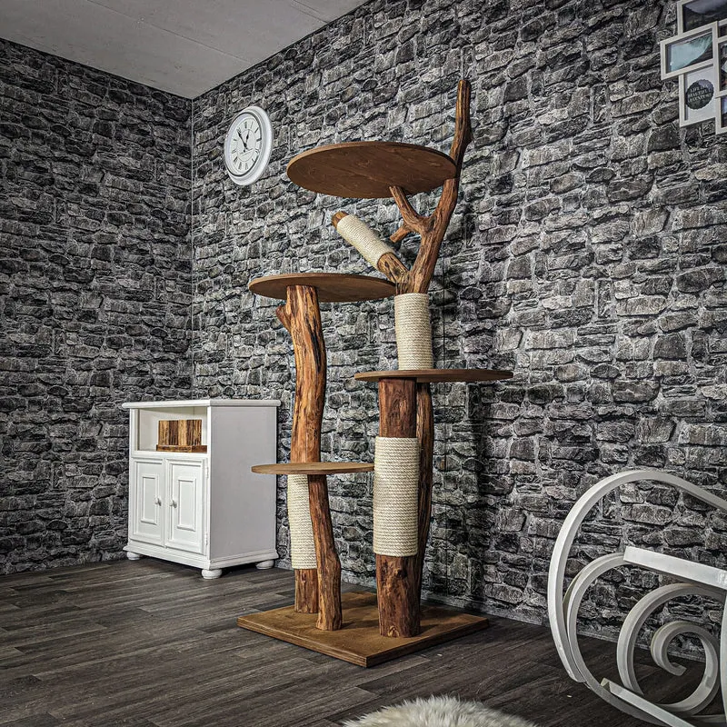 Naturkratzbaum 188 cm hoch Kratzbaum Natur Holz Design 2752 Katzenbaum