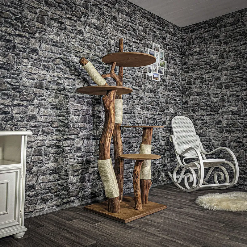 Naturkratzbaum 188 cm hoch Kratzbaum Natur Holz Design 2752 Katzenbaum