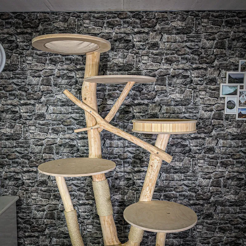 Naturkratzbaum 210 cm hoch Kratzbaum Natur Holz Design 2751 Katzenbaum