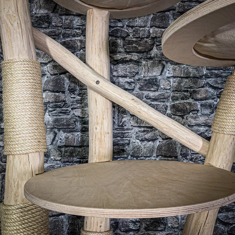 Naturkratzbaum 210 cm hoch Kratzbaum Natur Holz Design 2750 Katzenbaum