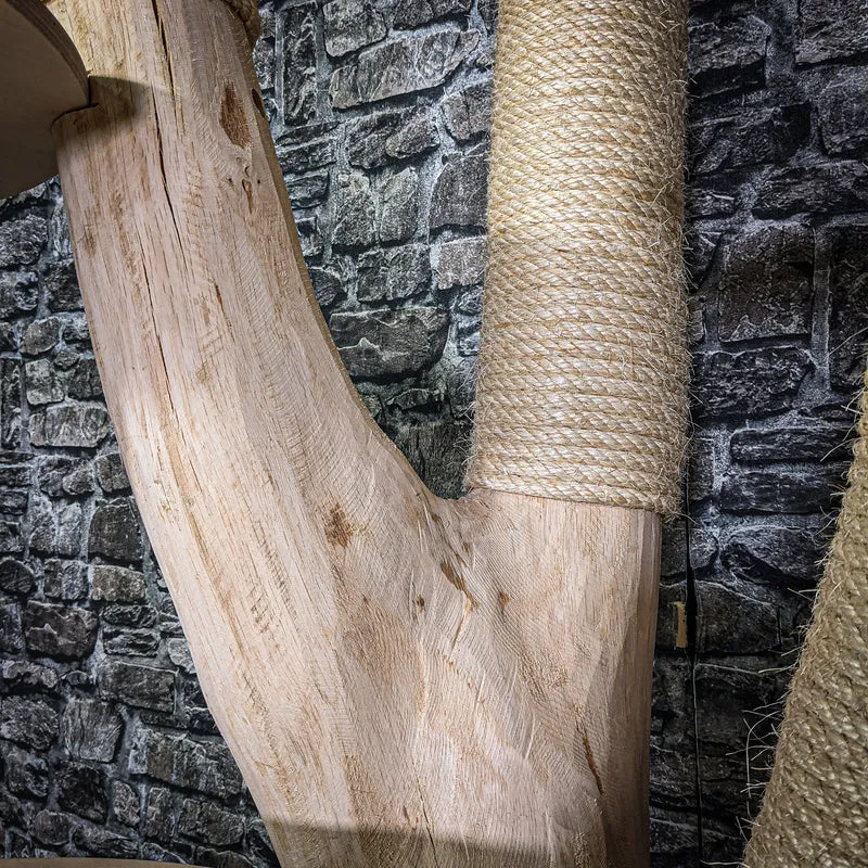 Naturkratzbaum 210 cm hoch Kratzbaum Natur Holz Design 2750 Katzenbaum