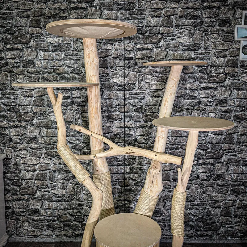 Naturkratzbaum 174 cm hoch Kratzbaum Natur Holz Design 2749 Katzenbaum