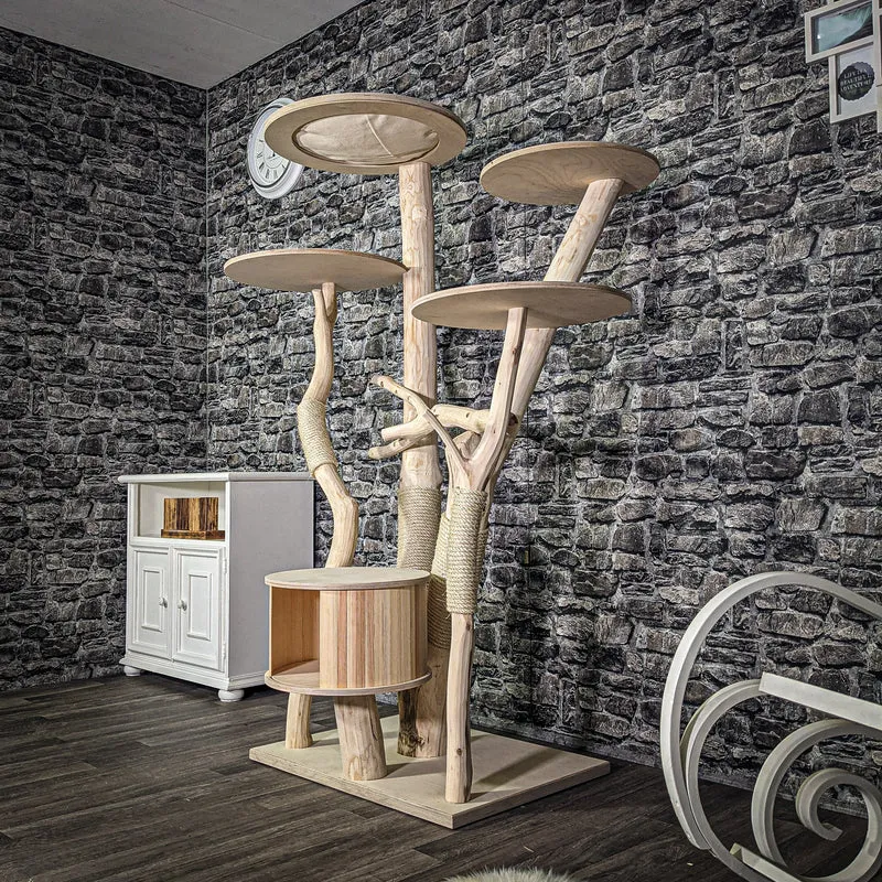 Naturkratzbaum 174 cm hoch Kratzbaum Natur Holz Design 2749 Katzenbaum