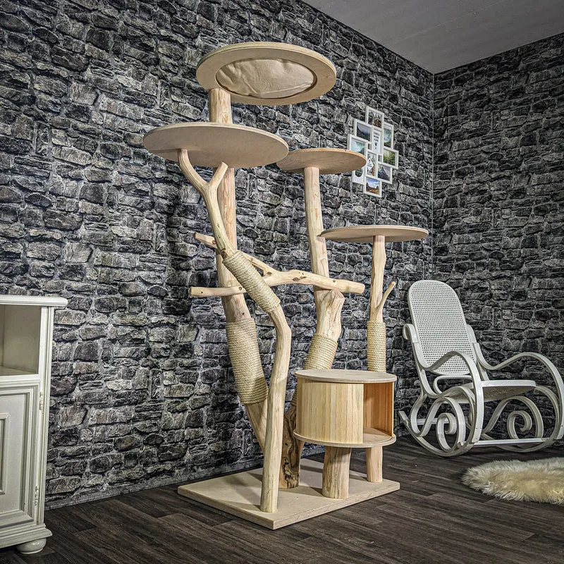Naturkratzbaum 174 cm hoch Kratzbaum Natur Holz Design 2749 Katzenbaum