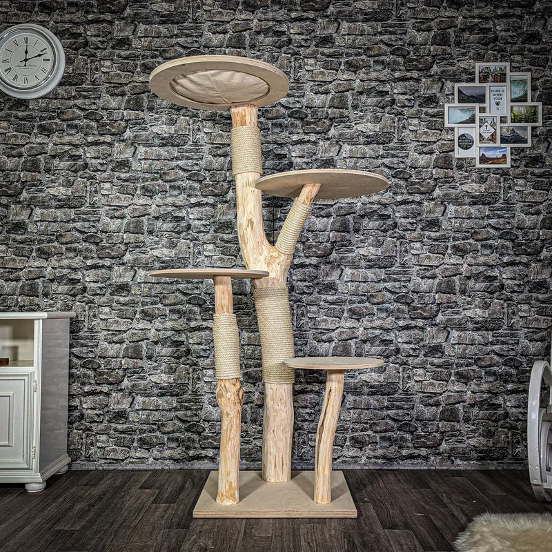 Naturkratzbaum 175 cm hoch Kratzbaum Natur Holz Design 2748 Katzenbaum