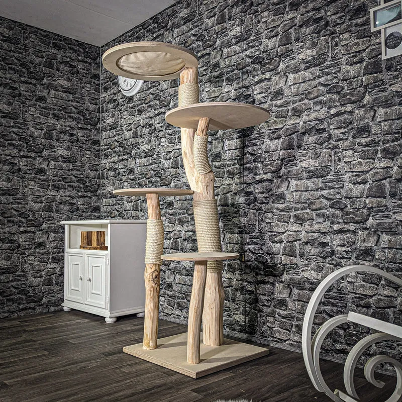 Naturkratzbaum 175 cm hoch Kratzbaum Natur Holz Design 2748 Katzenbaum
