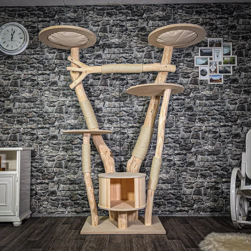 Naturkratzbaum 190 cm hoch Kratzbaum Natur Holz Design 2747 Katzenbaum
