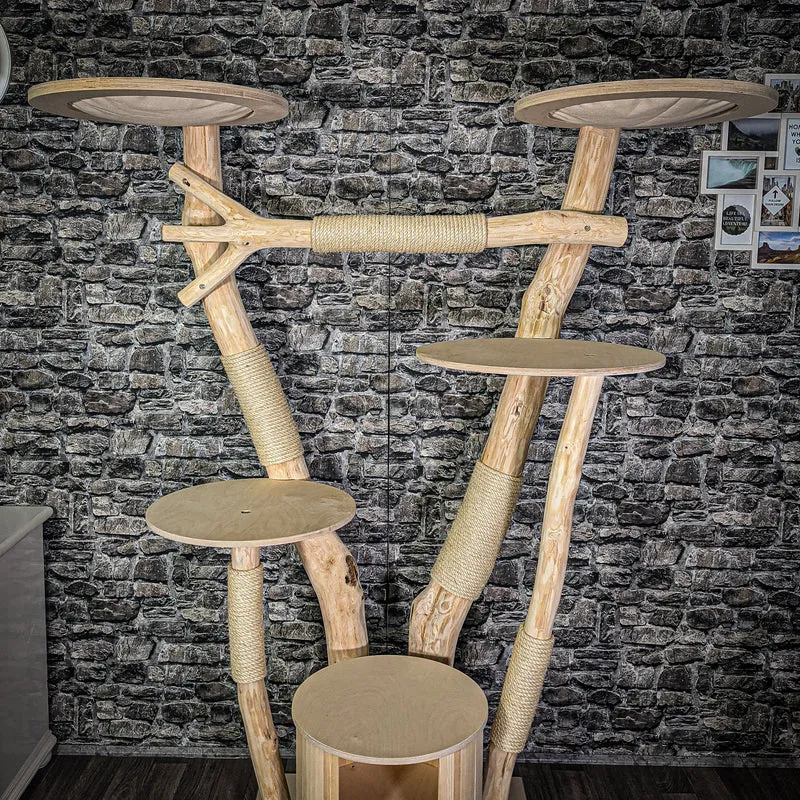 Naturkratzbaum 190 cm hoch Kratzbaum Natur Holz Design 2747 Katzenbaum