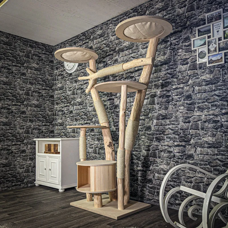 Naturkratzbaum 190 cm hoch Kratzbaum Natur Holz Design 2747 Katzenbaum