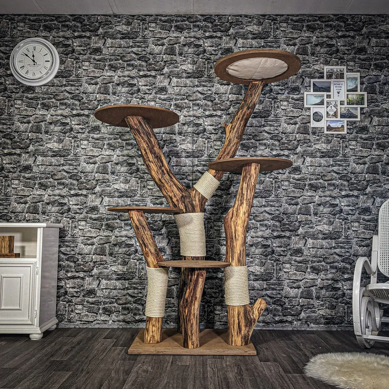 Naturkratzbaum 185 cm hoch Kratzbaum Natur Holz Design 2746 Katzenbaum