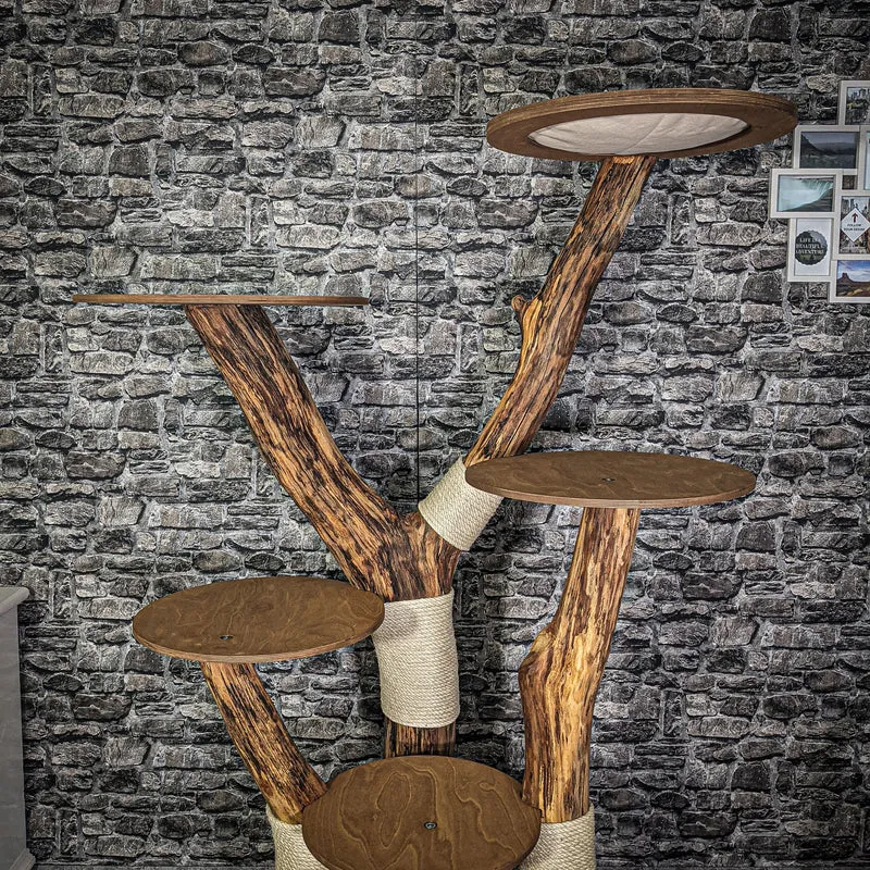 Naturkratzbaum 185 cm hoch Kratzbaum Natur Holz Design 2746 Katzenbaum