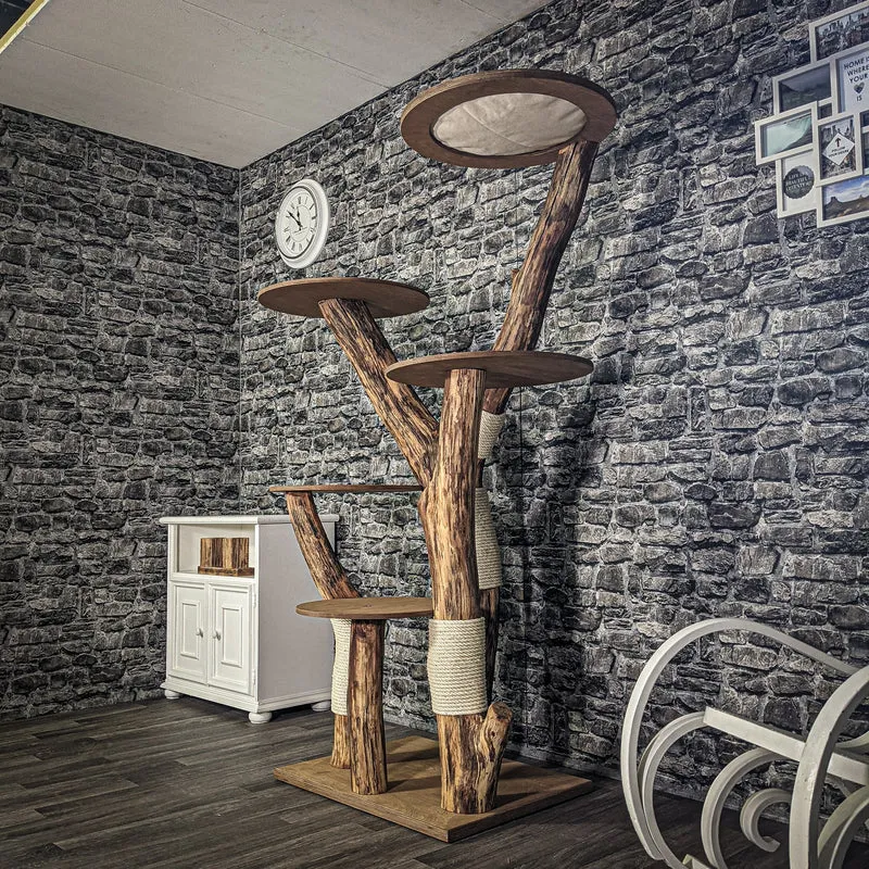 Naturkratzbaum 185 cm hoch Kratzbaum Natur Holz Design 2746 Katzenbaum
