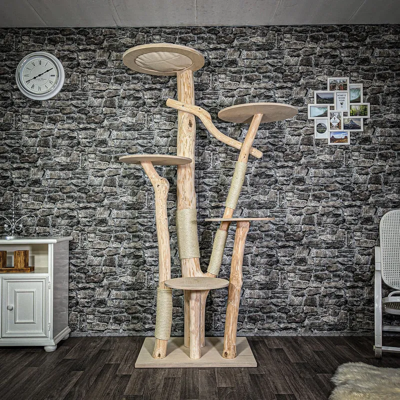 Naturkratzbaum 2719 Kratzbaum Natur Holz Design 206 cm hoch Katzenbaum