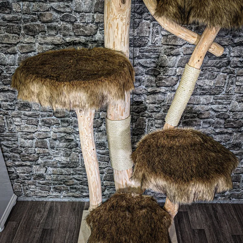 Naturkratzbaum 2719 Kratzbaum Natur Holz Design 206 cm hoch Katzenbaum