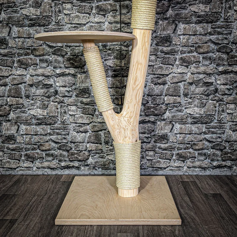 Naturkratzbaum 129 cm hoch Kratzbaum Natur Holz Design 2721 Katzenbaum