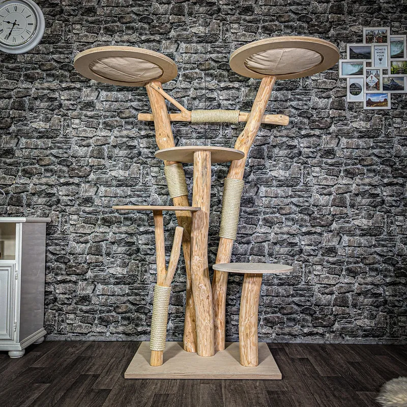 Naturkratzbaum 165 cm hoch Kratzbaum Natur Holz Design 2724 Katzenbaum
