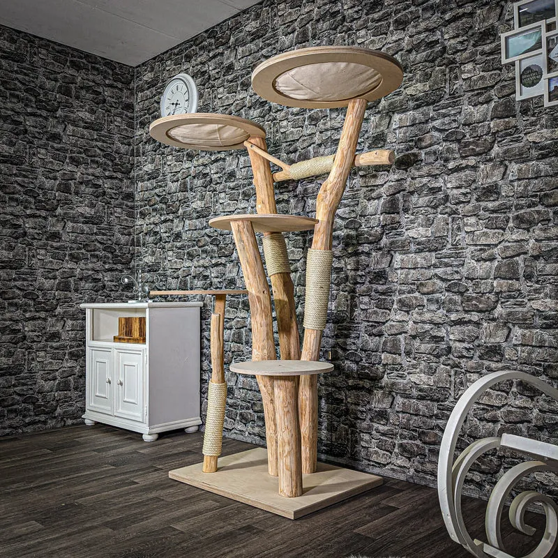 Naturkratzbaum 165 cm hoch Kratzbaum Natur Holz Design 2724 Katzenbaum