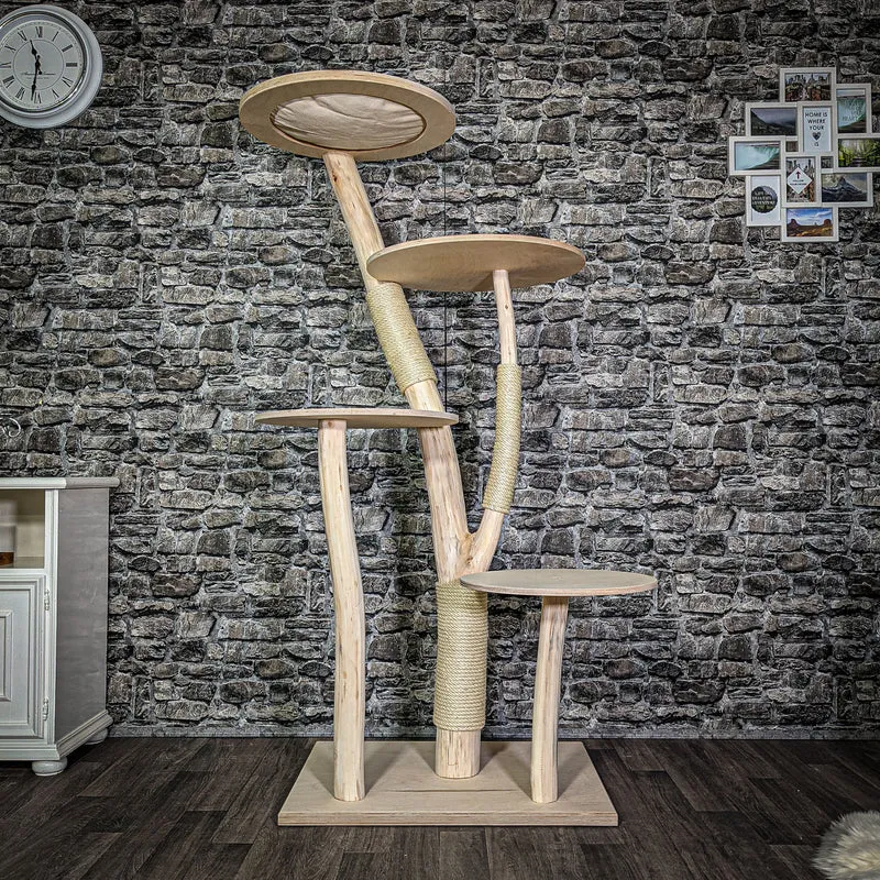 Naturkratzbaum 177 cm hoch Kratzbaum Natur Holz Design 2732 Katzenbaum