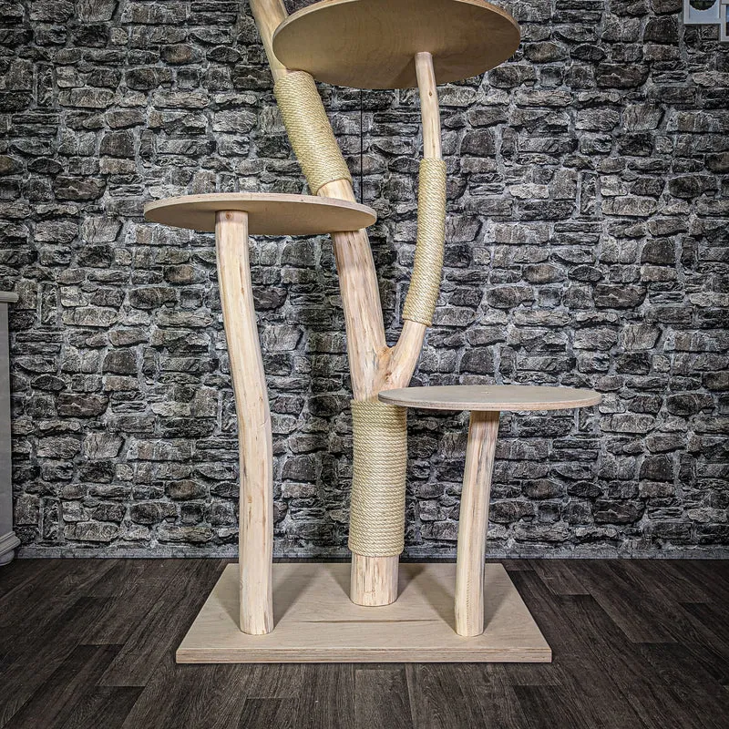 Naturkratzbaum 177 cm hoch Kratzbaum Natur Holz Design 2732 Katzenbaum