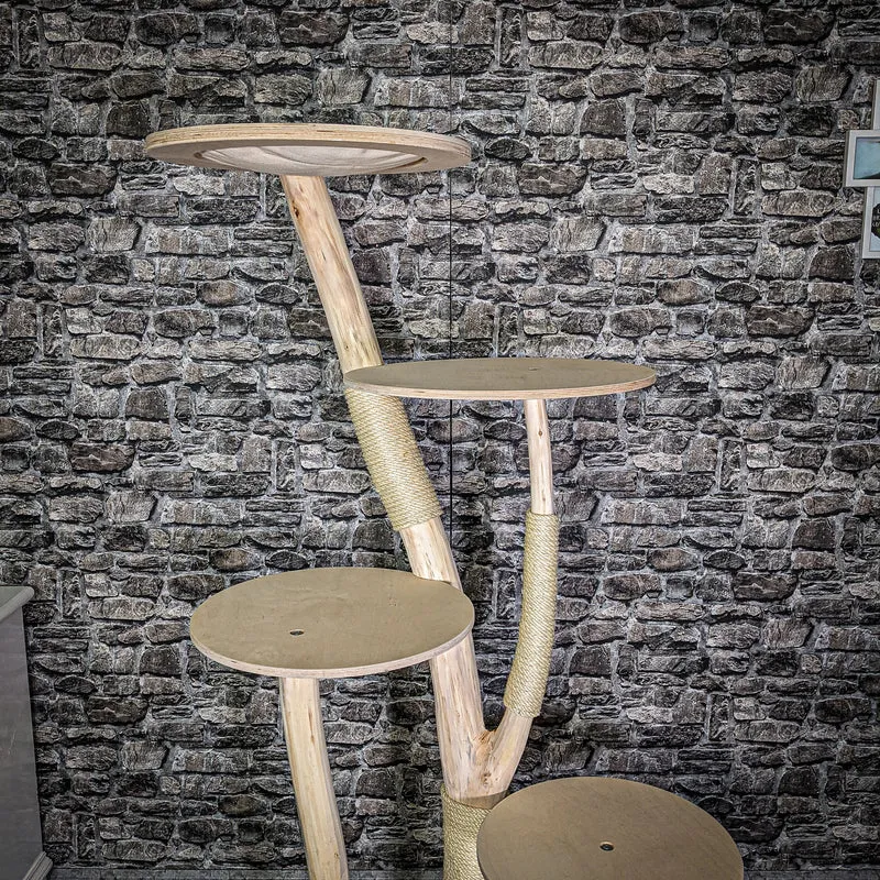 Naturkratzbaum 177 cm hoch Kratzbaum Natur Holz Design 2732 Katzenbaum