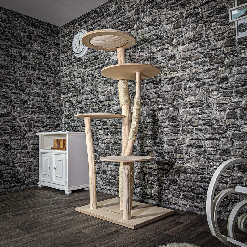 Naturkratzbaum 177 cm hoch Kratzbaum Natur Holz Design 2732 Katzenbaum