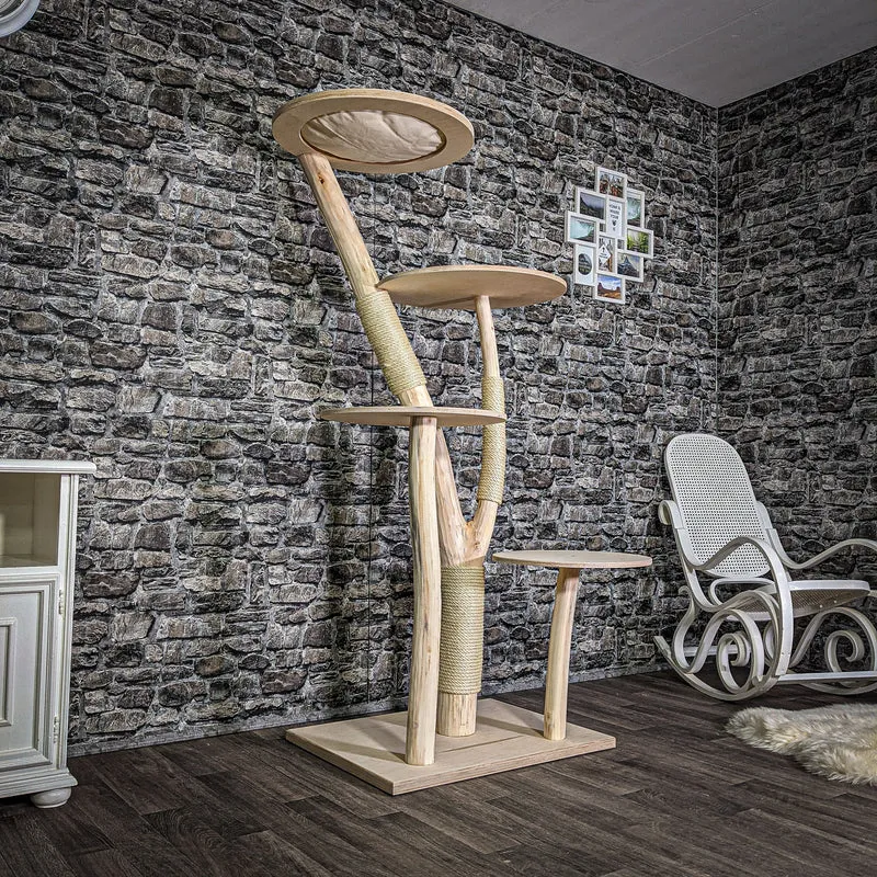 Naturkratzbaum 177 cm hoch Kratzbaum Natur Holz Design 2732 Katzenbaum