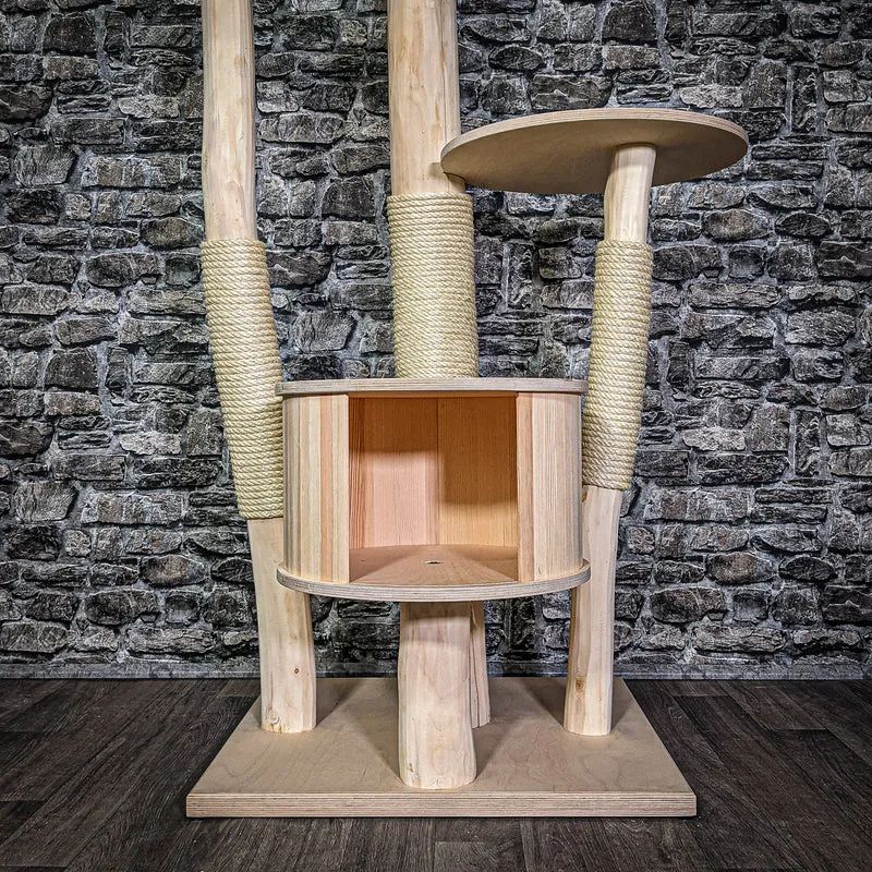 Naturkratzbaum 157 cm hoch Kratzbaum Natur Holz Design 2742 Katzenbaum