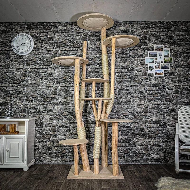 Naturkratzbaum 230 cm hoch Kratzbaum Natur Holz Design 2741 Katzenbaum