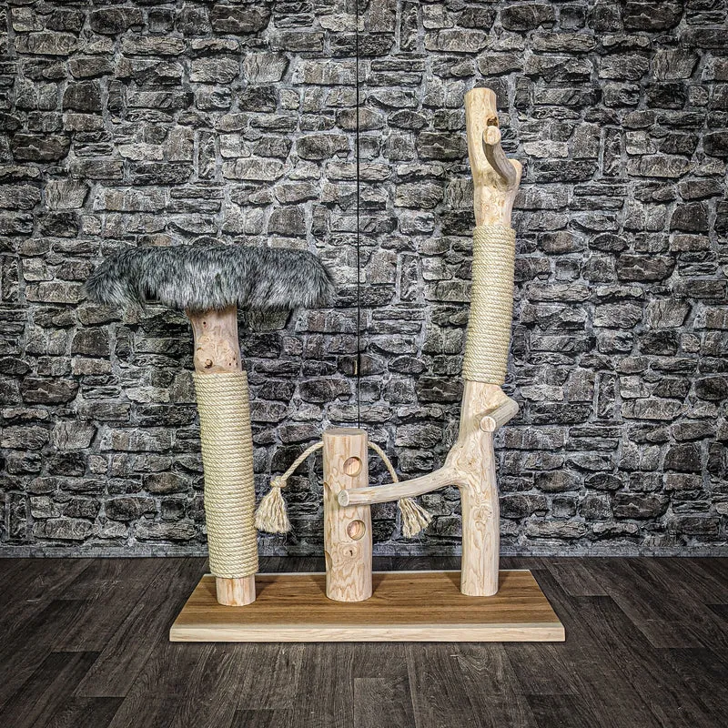 Naturkratzbaum 117 cm hoch Kratzbaum Natur Holz Design 2739 Katzenbaum