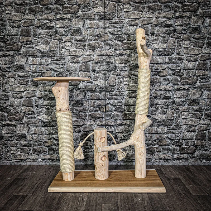 Naturkratzbaum 117 cm hoch Kratzbaum Natur Holz Design 2739 Katzenbaum
