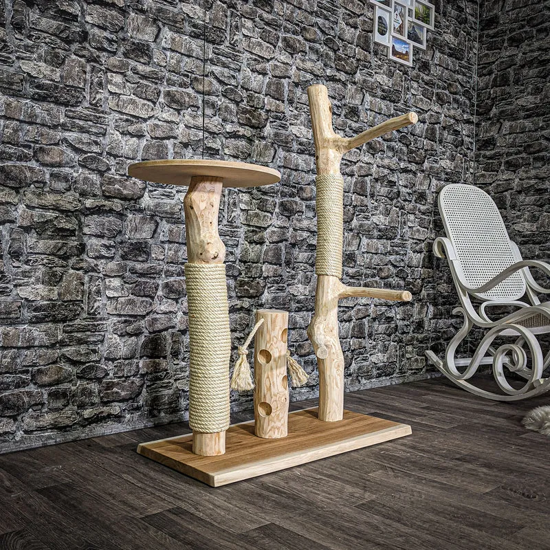 Naturkratzbaum 117 cm hoch Kratzbaum Natur Holz Design 2739 Katzenbaum