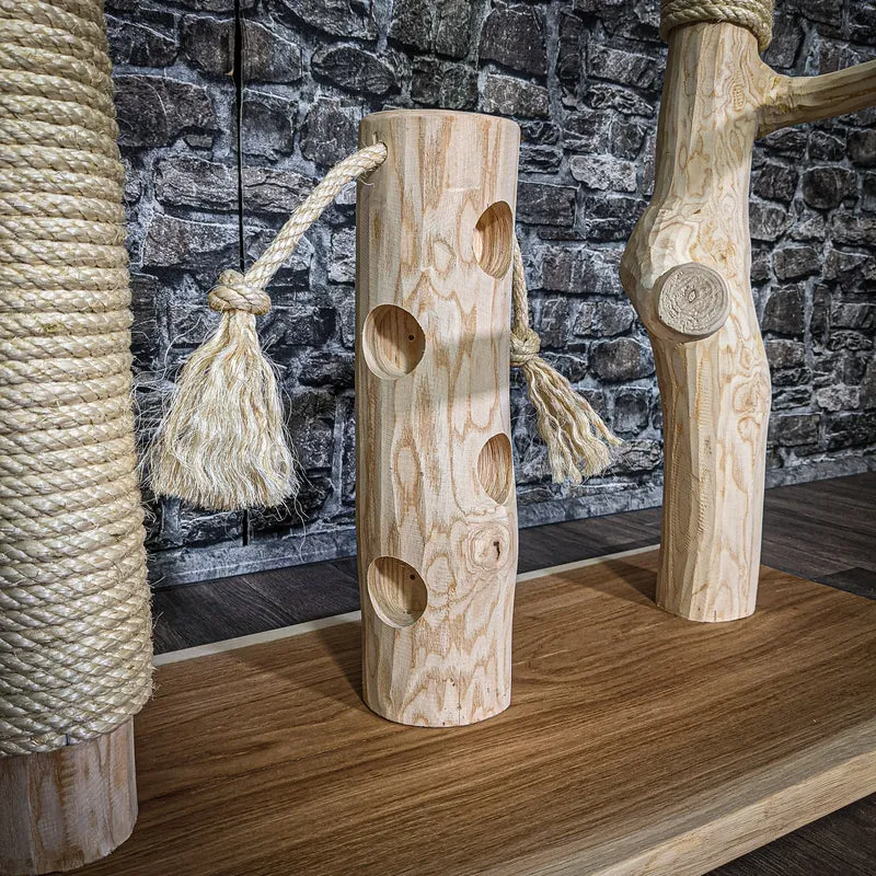 Naturkratzbaum 117 cm hoch Kratzbaum Natur Holz Design 2739 Katzenbaum