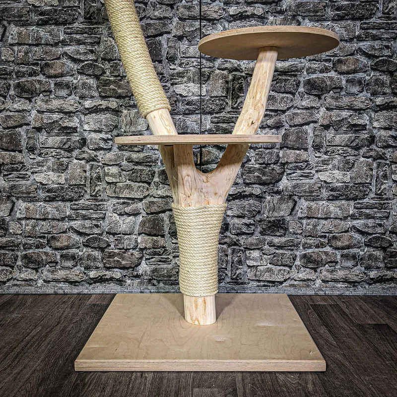 Naturkratzbaum 109 cm hoch Kratzbaum Natur Holz Design 2738 Katzenbaum