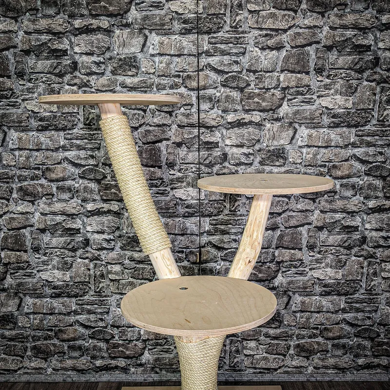 Naturkratzbaum 109 cm hoch Kratzbaum Natur Holz Design 2738 Katzenbaum