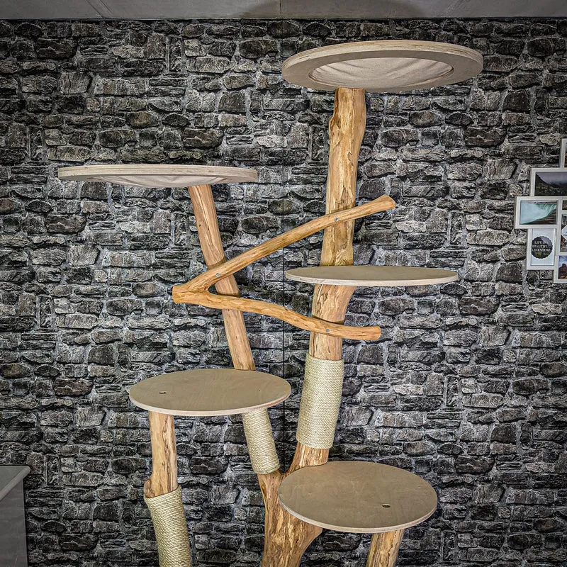 Naturkratzbaum 220 cm hoch Kratzbaum Natur Holz Design 2737 Katzenbaum