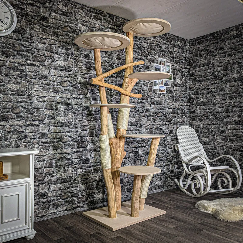 Naturkratzbaum 220 cm hoch Kratzbaum Natur Holz Design 2737 Katzenbaum