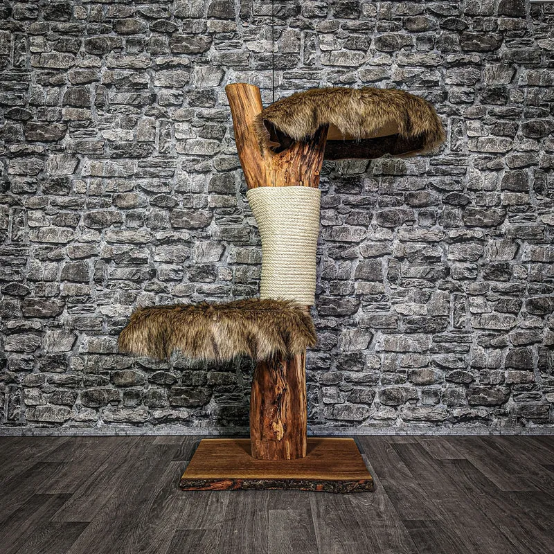 Naturkratzbaum 103 cm hoch Kratzbaum Natur Holz Design 2735 Katzenbaum