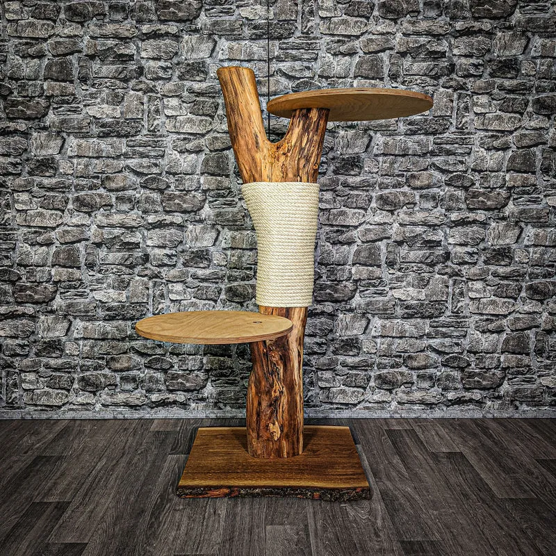 Naturkratzbaum 103 cm hoch Kratzbaum Natur Holz Design 2735 Katzenbaum