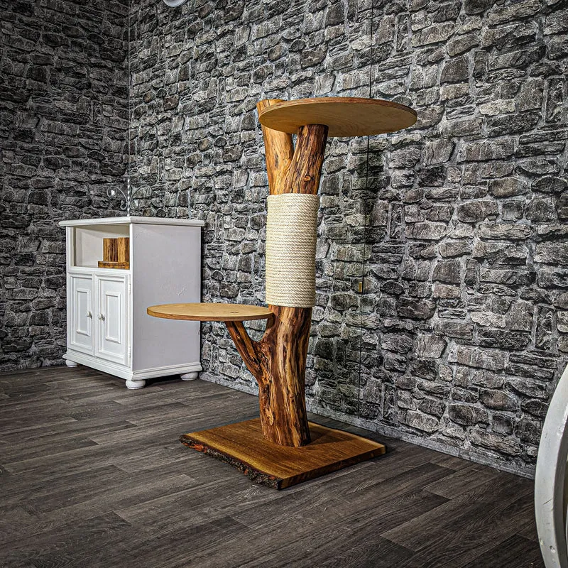 Naturkratzbaum 103 cm hoch Kratzbaum Natur Holz Design 2735 Katzenbaum