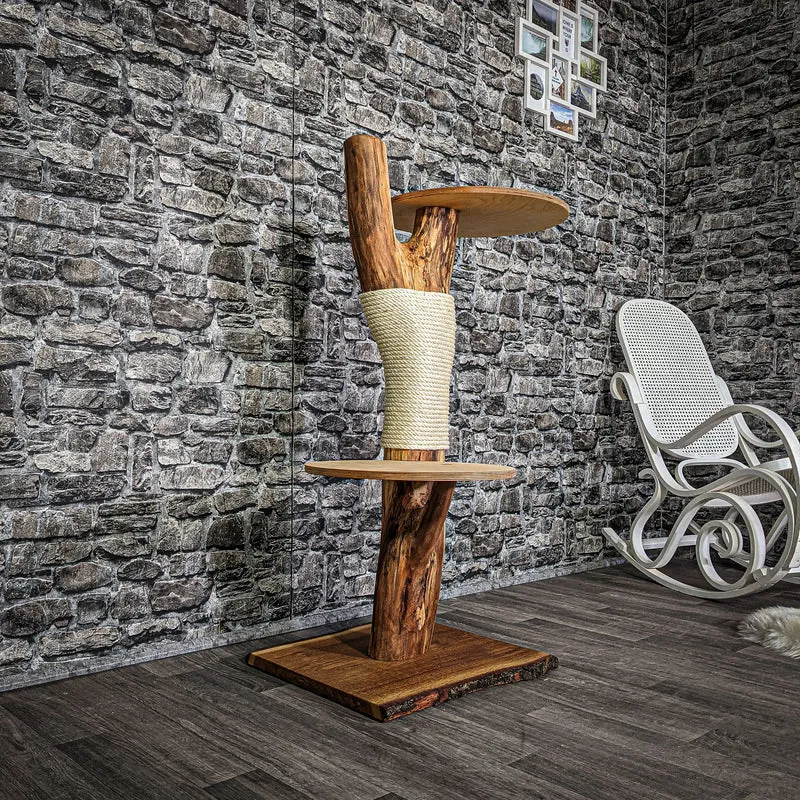 Naturkratzbaum 103 cm hoch Kratzbaum Natur Holz Design 2735 Katzenbaum