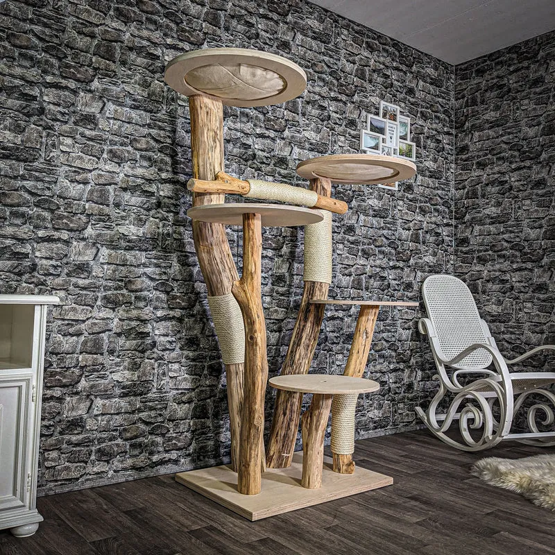 Naturkratzbaum 170 cm hoch Kratzbaum Natur Holz Design 2734 Katzenbaum