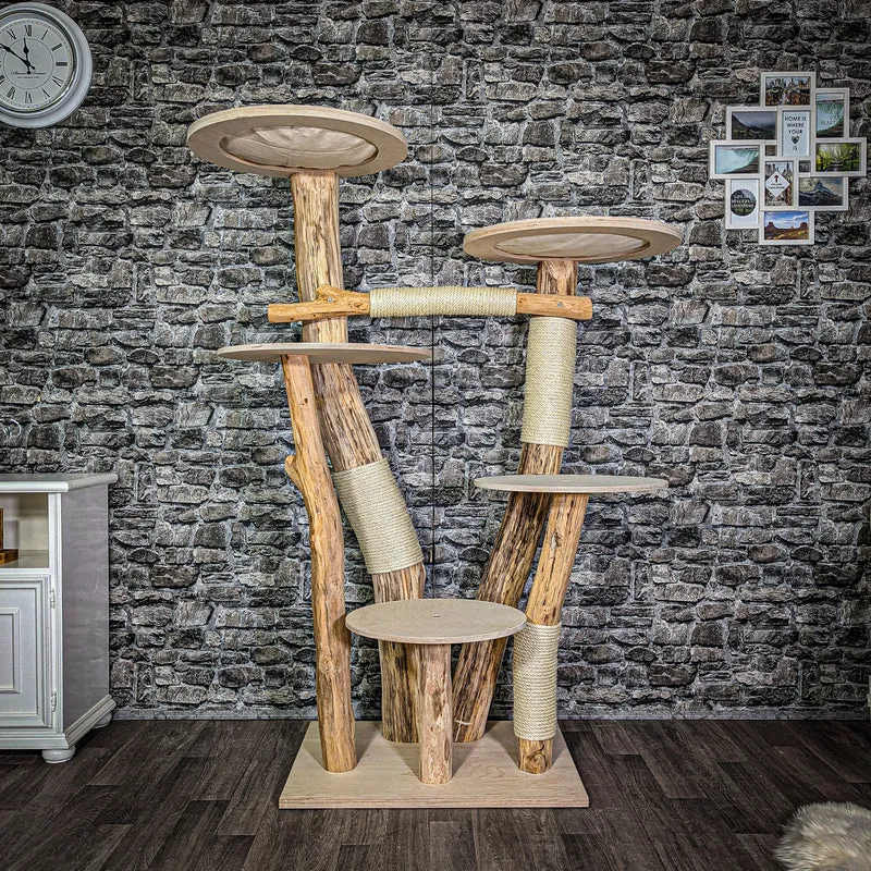 Naturkratzbaum 170 cm hoch Kratzbaum Natur Holz Design 2734 Katzenbaum