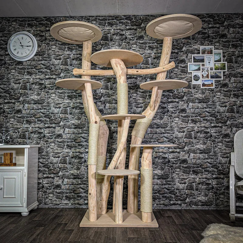 Naturkratzbaum 203 cm hoch Kratzbaum Natur Holz Design 2731 Katzenbaum