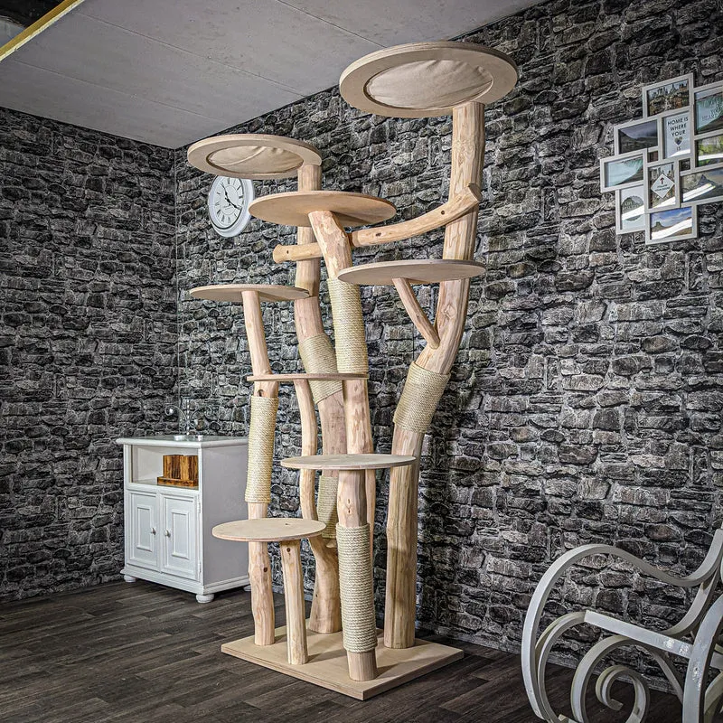 Naturkratzbaum 203 cm hoch Kratzbaum Natur Holz Design 2731 Katzenbaum