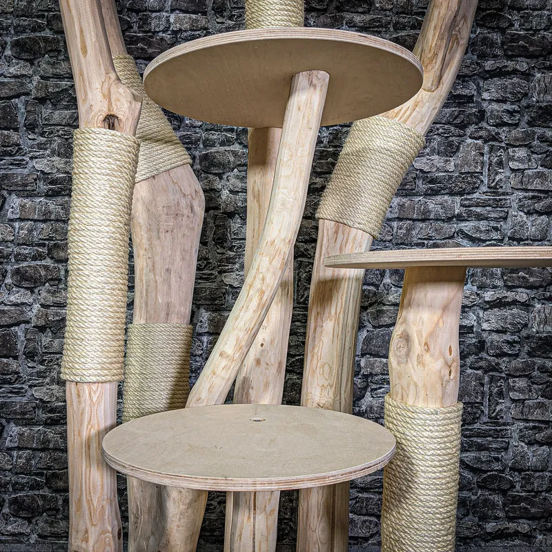 Naturkratzbaum 203 cm hoch Kratzbaum Natur Holz Design 2731 Katzenbaum