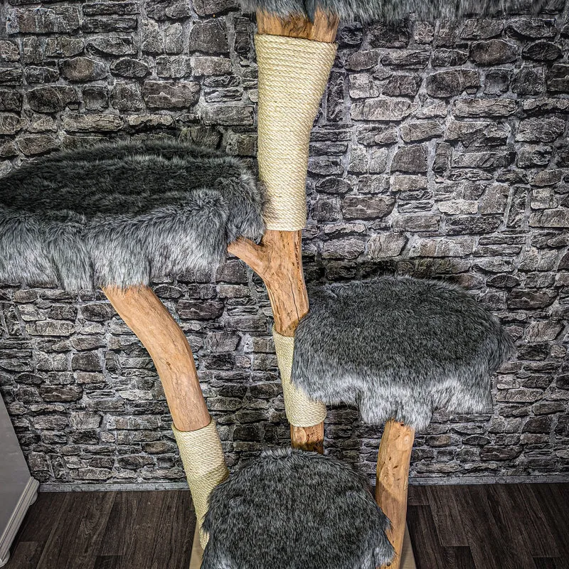 Naturkratzbaum 207 cm hoch Kratzbaum Natur Holz Design 2730 Katzenbaum