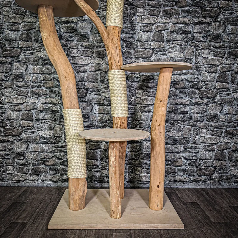 Naturkratzbaum 207 cm hoch Kratzbaum Natur Holz Design 2730 Katzenbaum
