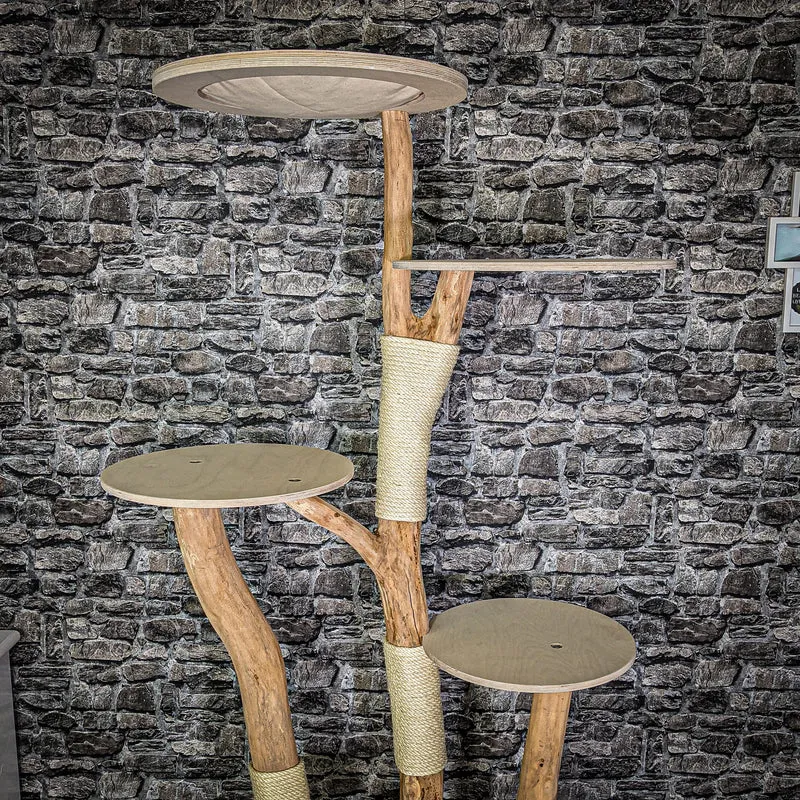 Naturkratzbaum 207 cm hoch Kratzbaum Natur Holz Design 2730 Katzenbaum